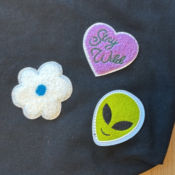 Wild Fable Tote Bag Patches Alien Flower Preppy Bag NWT - Picture 2 of 4